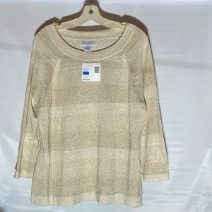 NWT Sag Harbor Petite Crewneck Women 3/4 Blouse Top Size XLP